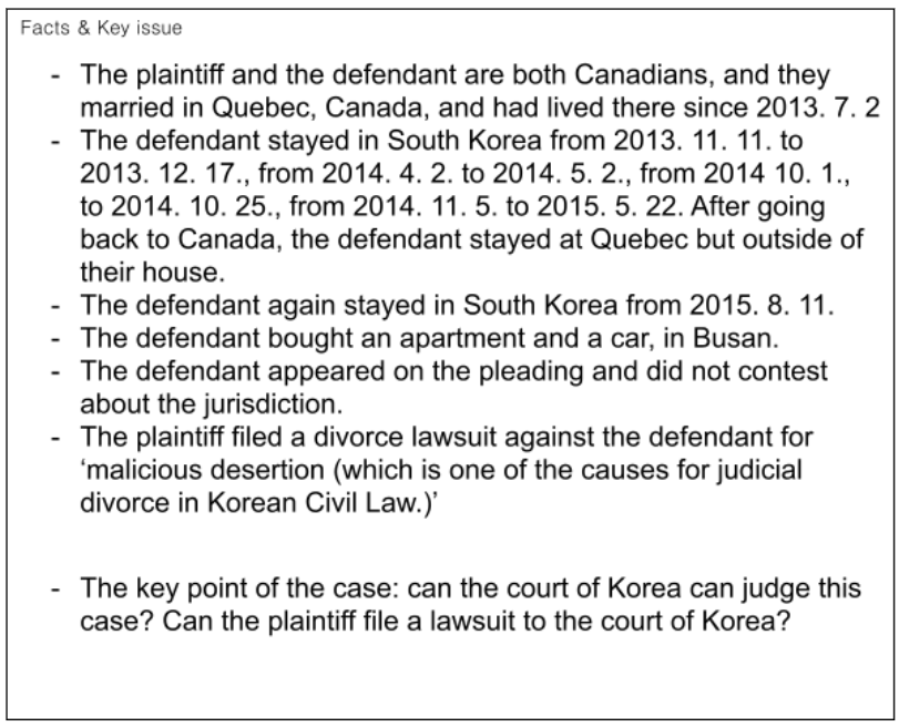 Jurisdiction for Divorce korea